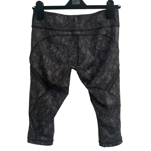 Lululemon Cool To Street Crop Womens 8 Jazzy White Gator Green Leggings - Picture 4 of 6